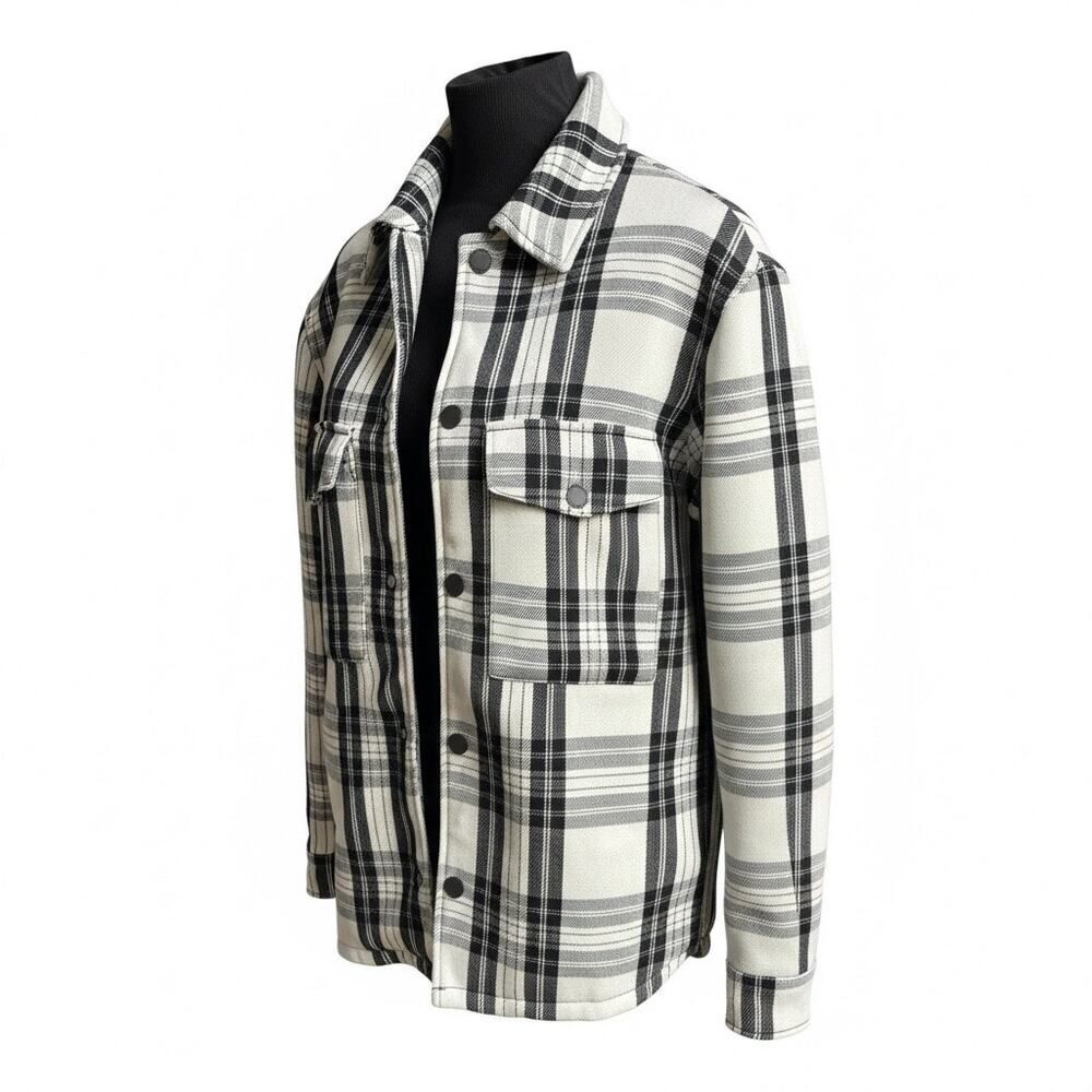 H&M black andโwhite plaid shirt jacket or "shacket", EUR size S, US size S
